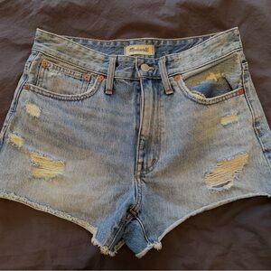 Madewell Light Blue Distressed Jean Shorts